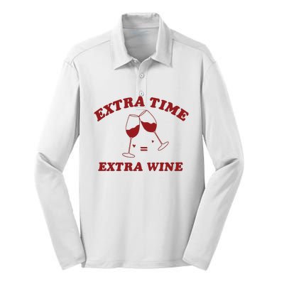 Extra Time = Extra Wine Silk Touch Performance Long Sleeve Polo