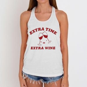 Extra Time = Extra Wine Women's Knotted Racerback Tank