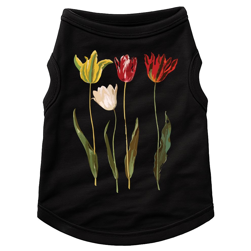 Elegant Tulips Flower Antique Plants Botanical Vintage Gift Doggie Tank