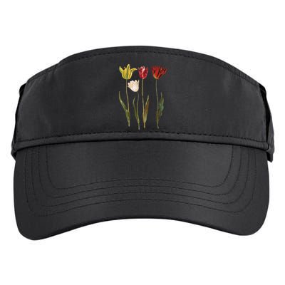 Elegant Tulips Flower Antique Plants Botanical Vintage Gift Adult Drive Performance Visor