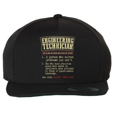 Engineering Technician Funny Definition Wool Snapback Cap