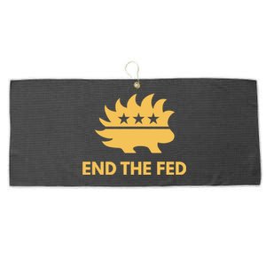 End The Fed Libertarian Porcupine Anti Federal Reserve Gift Large Microfiber Waffle Golf Towel