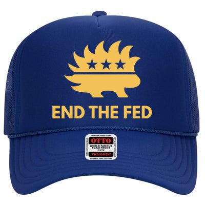 End The Fed Libertarian Porcupine Anti Federal Reserve Gift High Crown Mesh Back Trucker Hat