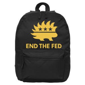 End The Fed Libertarian Porcupine Anti Federal Reserve 16 in Basic Backpack