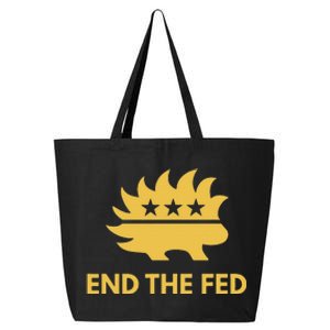 End The Fed Libertarian Porcupine Anti Federal Reserve 25L Jumbo Tote