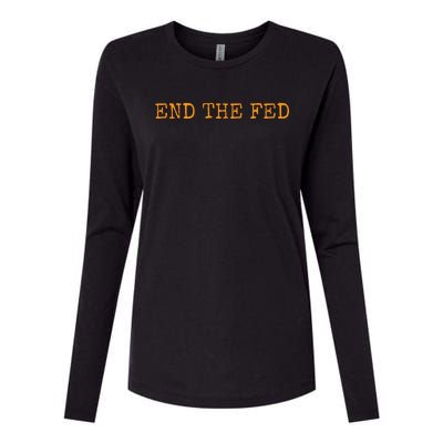 End The Fed Bitcoin Cryptocurrency Hodler Anti Inflation Womens Cotton Relaxed Long Sleeve T-Shirt