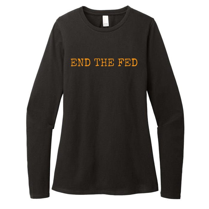 End The Fed Bitcoin Cryptocurrency Hodler Anti Inflation Womens CVC Long Sleeve Shirt