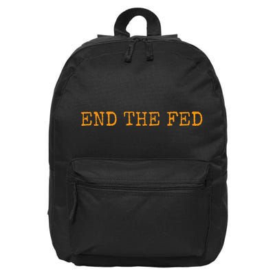 End The Fed Bitcoin Cryptocurrency Hodler Anti Inflation 16 in Basic Backpack