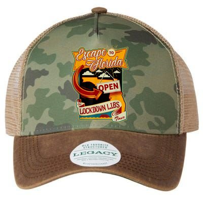 Escape To Florida Open The Lockdown Libs Tour Legacy Tie Dye Trucker Hat