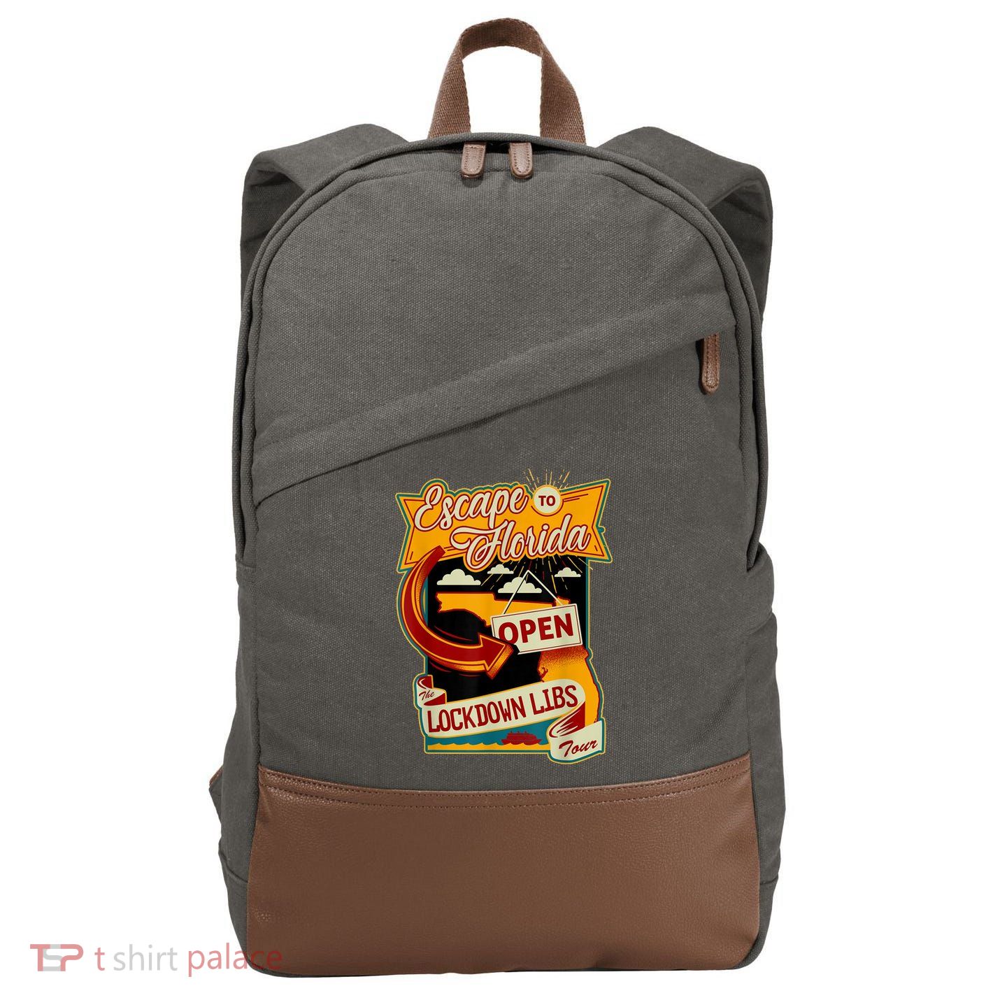 Escape To Florida Open The Lockdown Libs Tour Cotton Canvas Backpack