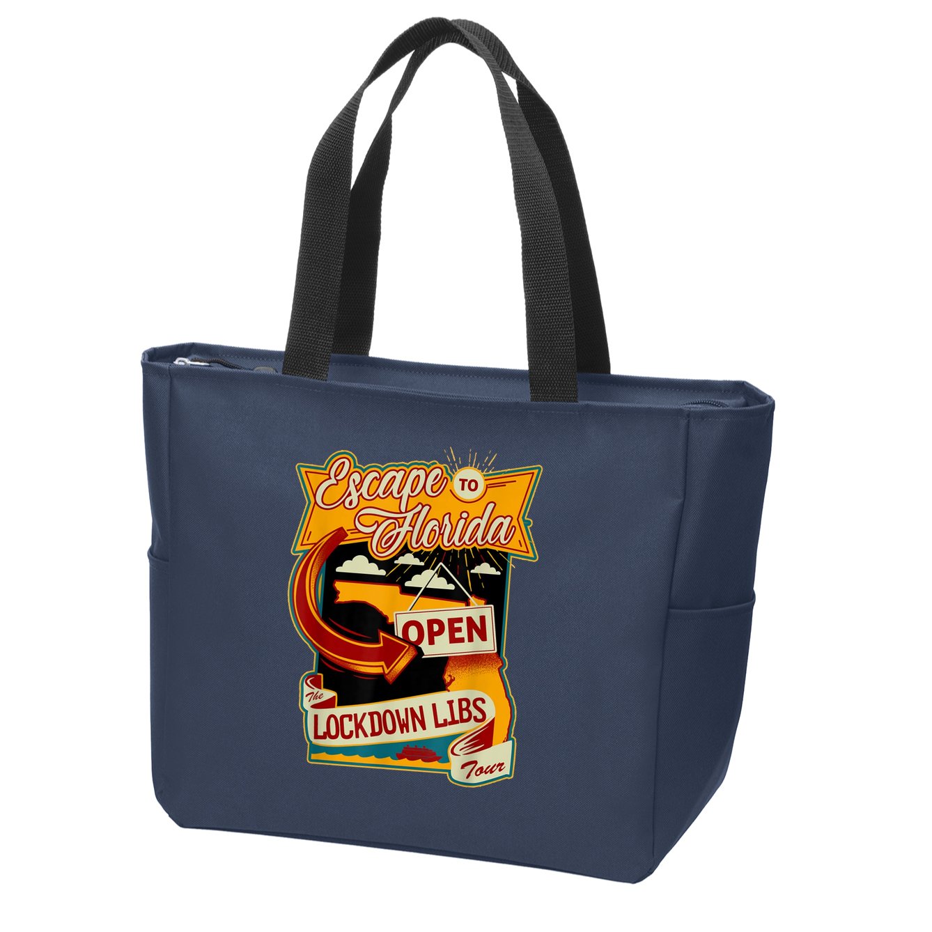 Escape To Florida Open The Lockdown Libs Tour Zip Tote Bag