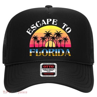 Escape To Florida High Crown Mesh Back Trucker Hat