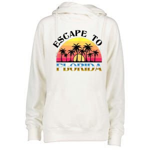 Escape To Florida Womens Funnel Neck Pullover Hood