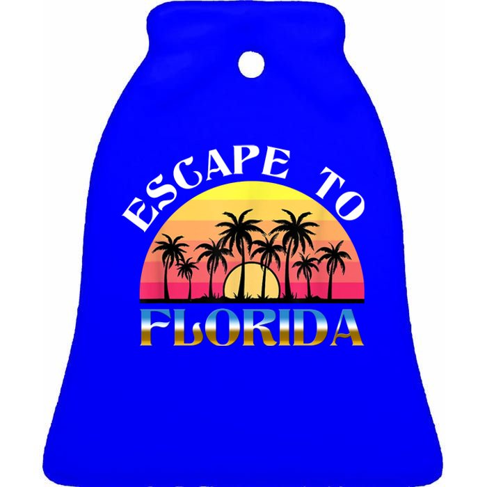 Escape To Florida Ceramic Bell Ornament