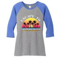 Escape To Florida Women's Tri-Blend 3/4-Sleeve Raglan Shirt