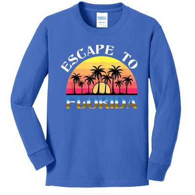 Escape To Florida Kids Long Sleeve Shirt