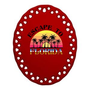 Escape To Florida Ceramic Oval Ornament