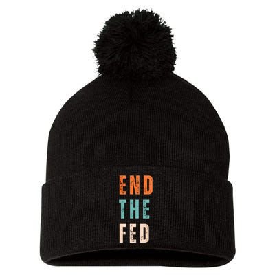 End The Fed Conservative Libertarian Pom Pom 12in Knit Beanie