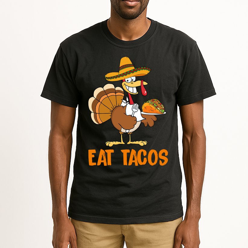 Eat Tacos Funny Turkey Thanksgiving Holiday Tall T-Shirt