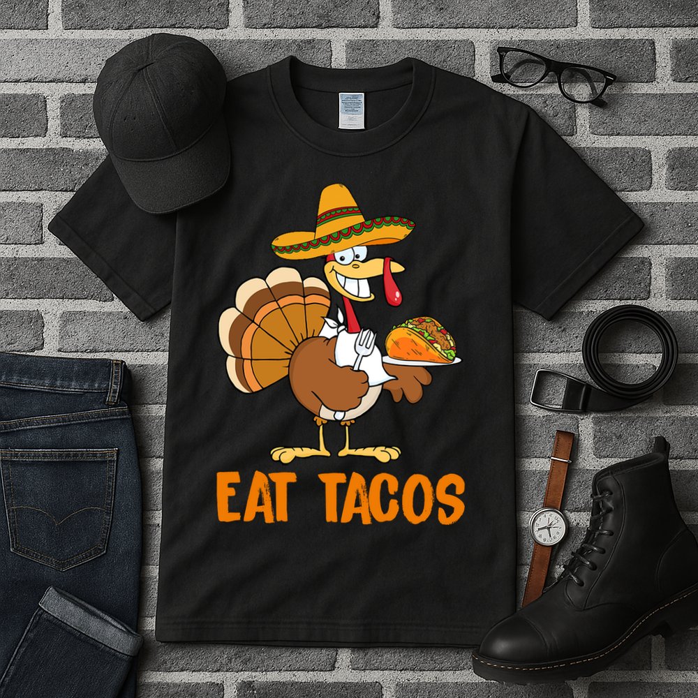 Eat Tacos Funny Turkey Thanksgiving Holiday Tall T-Shirt