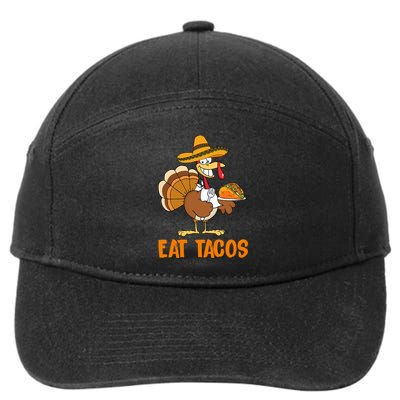 Eat Tacos Funny Turkey Thanksgiving Holiday 7-Panel Snapback Hat