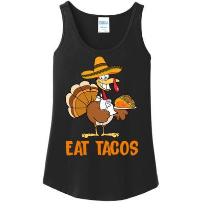 Eat Tacos Funny Turkey Thanksgiving Holiday Ladies Essential Tank