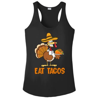 Eat Tacos Funny Turkey Thanksgiving Holiday Ladies PosiCharge Competitor Racerback Tank