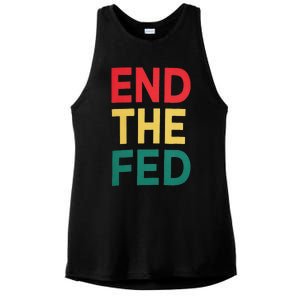 End The Fed Federal Reserve Bitcoin Over Fiat Currency Ladies PosiCharge Tri-Blend Wicking Tank