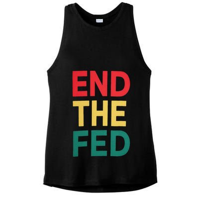 End The Fed Federal Reserve Bitcoin Over Fiat Currency Ladies PosiCharge Tri-Blend Wicking Tank