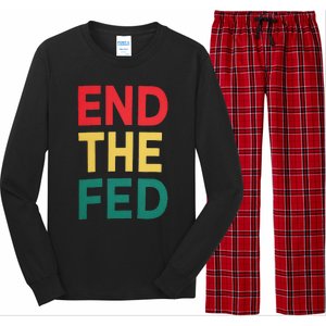 End The Fed Federal Reserve Bitcoin Over Fiat Currency Long Sleeve Pajama Set