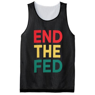 End The Fed Federal Reserve Bitcoin Over Fiat Currency Mesh Reversible Basketball Jersey Tank