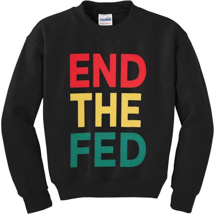 End The Fed Federal Reserve Bitcoin Over Fiat Currency Kids Sweatshirt