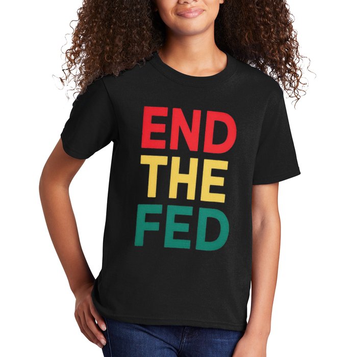 End The Fed Federal Reserve Bitcoin Over Fiat Currency Kids T-Shirt