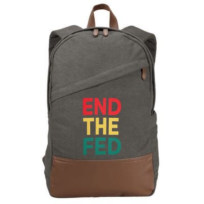 End The Fed Federal Reserve Bitcoin Over Fiat Currency Cotton Canvas Backpack
