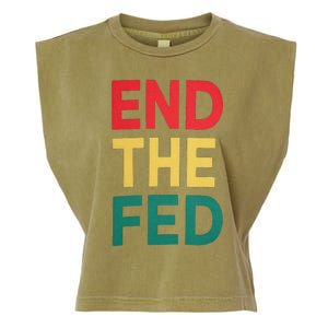 End The Fed Federal Reserve Bitcoin Over Fiat Currency Garment-Dyed Women's Muscle Tee