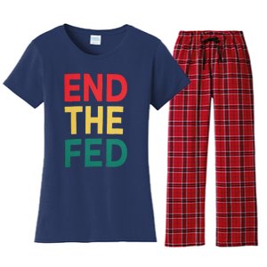 End The Fed Federal Reserve Bitcoin Over Fiat Currency Women's Flannel Pajama Set