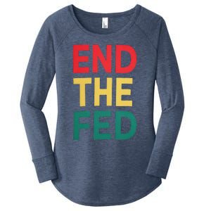 End The Fed Federal Reserve Bitcoin Over Fiat Currency Women's Perfect Tri Tunic Long Sleeve Shirt