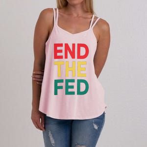 End The Fed Federal Reserve Bitcoin Over Fiat Currency Women's Strappy Tank