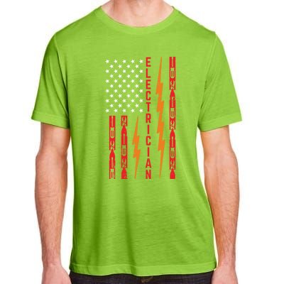 Electrician Tools Flash American Flag Funny Electricians Great Gift Adult ChromaSoft Performance T-Shirt