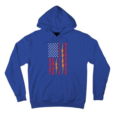 Electrician Tools Flash American Flag Funny Electricians Great Gift Hoodie