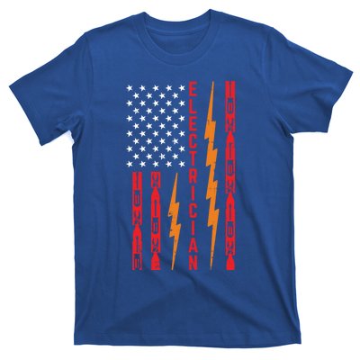 Electrician Tools Flash American Flag Funny Electricians Great Gift T-Shirt