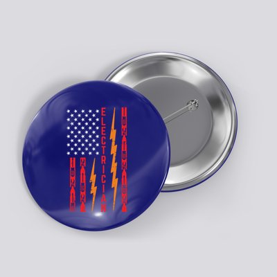 Electrician Tools Flash American Flag Funny Electricians Great Gift Button