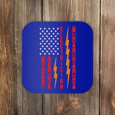 Electrician Tools Flash American Flag Funny Electricians Great Gift Coaster