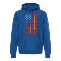 Electrician Tools Flash American Flag Funny Electricians Great Gift Premium Hoodie