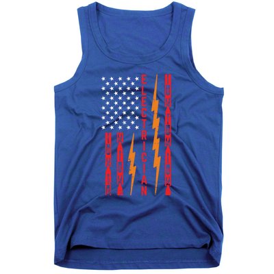 Electrician Tools Flash American Flag Funny Electricians Great Gift Tank Top