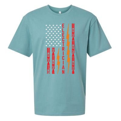 Electrician Tools Flash American Flag Funny Electricians Great Gift Sueded Cloud Jersey T-Shirt