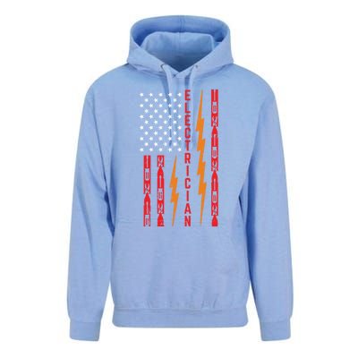 Electrician Tools Flash American Flag Funny Electricians Great Gift Unisex Surf Hoodie