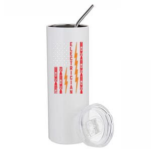 Electrician Tools Flash American Flag Funny Electricians Great Gift Stainless Steel Tumbler