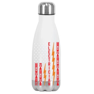 Electrician Tools Flash American Flag Funny Electricians Great Gift Stainless Steel Insulated Water Bottle