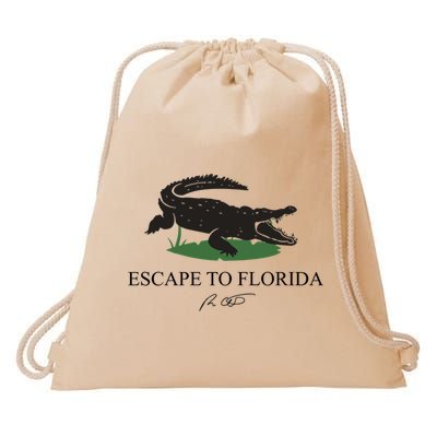 Escape To Florida Ron Desantis Us Flag Vintage Funny Drawstring Bag